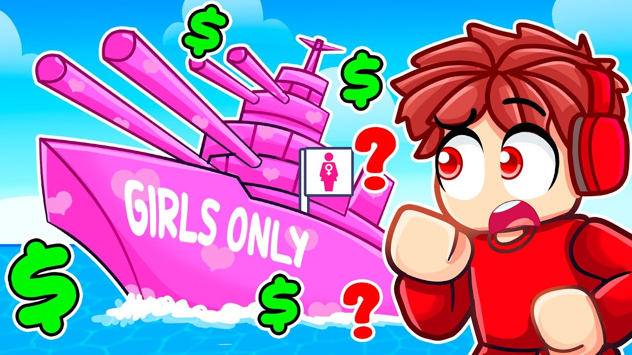 Building a GIRLS ONLY SHIP in Roblox Build a Boat!
