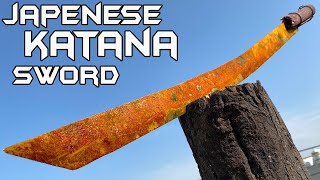 Rusted Japanese KATANA SWORD (kind of)  BEST RESTORATION