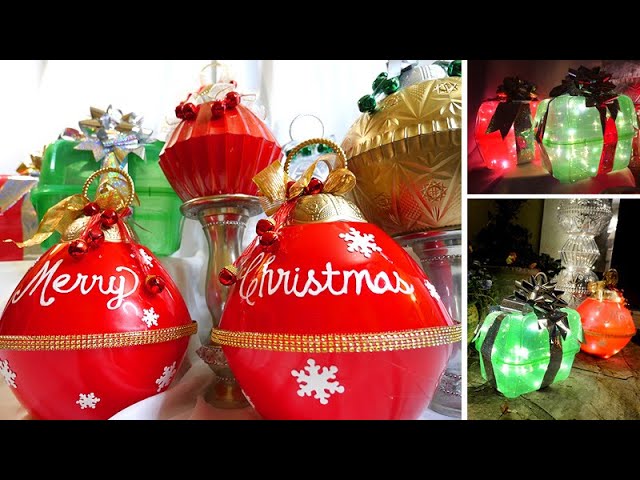 Large Colorful Outdoor Ornaments That Light Up! - Dollar Tree DIY ...