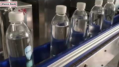 Automatic single label water bottle rolling labeling machine running video