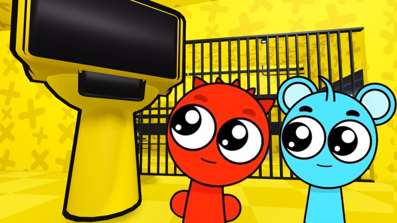 Sprunki Baby Sky & Raddy Played Sprunki Garnold Prison Run Obby in ...