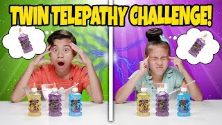 TWIN TELEPATHY SLIME CHALLENGE!!! Reading My Sister's Mind to Make DIY Slime!
