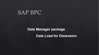 SAP BPC || 11.Data Manager || DATA LOAD || ACCOUNT DATA FROM BW SAP BPC || 11.Data Manager || DATA LOAD || ACCOUNT DATA FROM BW