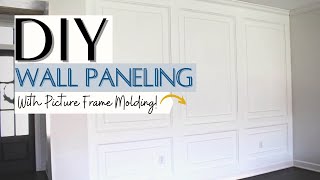 DIY WALL PANELING WITH PICTURE FRAME MOLDING {WAINSCOTING HOW TO}