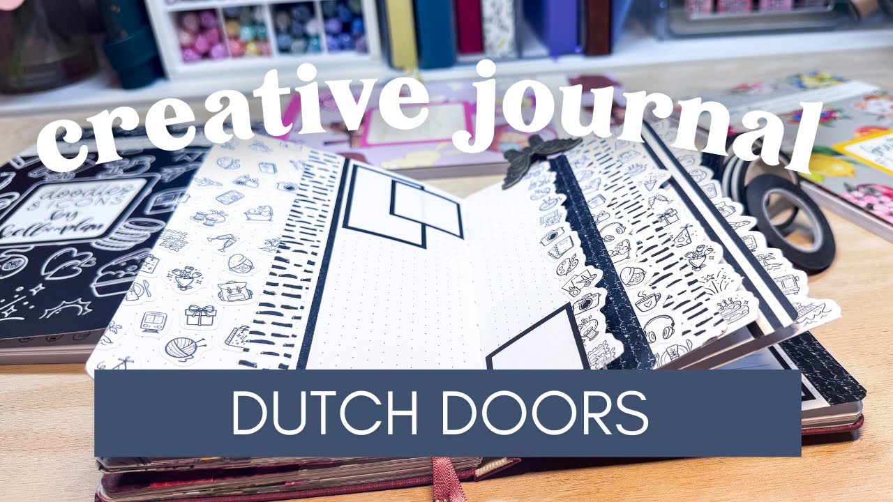 Dutch Door Creative Journal Spread [Black & White Edition using kellofaplan Stickers]