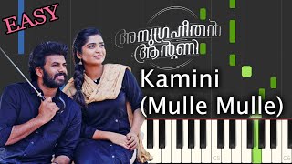 Video thumbnail of "Kamini (Mulle Mulle) Piano Tutorial Notes & MIDI | Anugraheethan Antony | Malayalam Song"