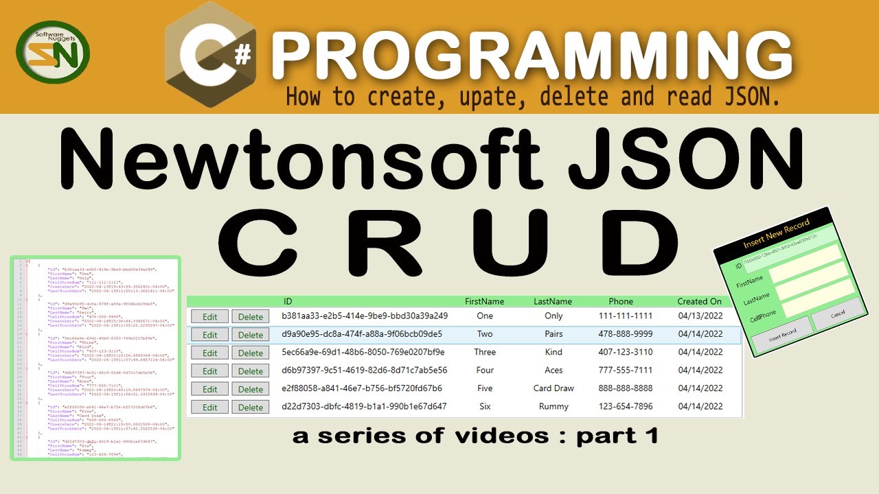 How To Write Wpf Application That Perform Crud Operations On Json File. Insert, Update, Delete Json.