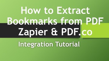How to Extract Bookmarks from PDF using PDF co and Zapier