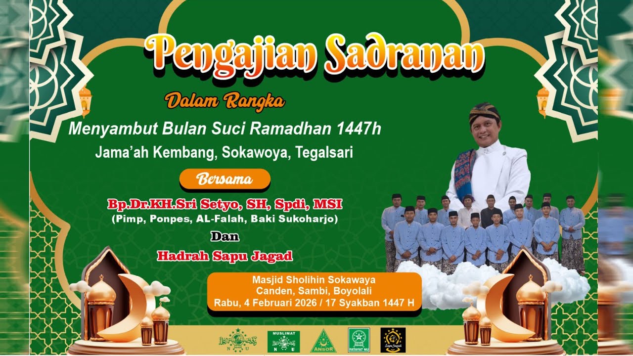 🔴📡Live "PENGAJIAN SADRANAN" DALAM DARANGKA MENYAMBUT BULAN SUCI RAMADHAN 1447 H