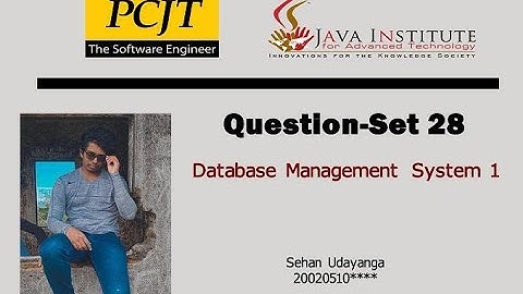 Question Set 28 | Database Management System | Java Institute
