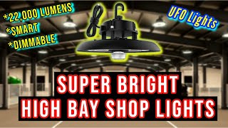 22,000 Lumens Smart Dimmable High Bay Light from Lumary / Affordable UFO Shop Light Easy to Install