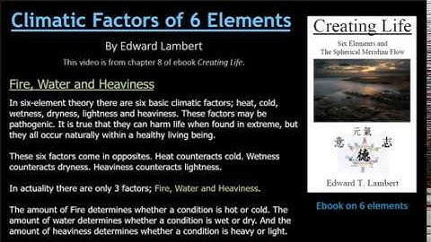 6-element acupuncture: Introduction to the Climatic Factors