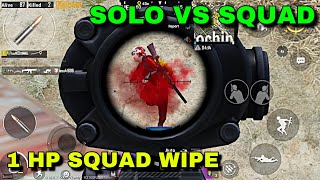 INSANE 1 HP 1vs4 CLUTCH || SOLO VS SQUAD || PUBG MOBILE ||