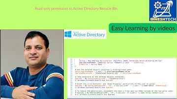 Read only permission to Active Directory Recycle Bin #techvideo #powershell