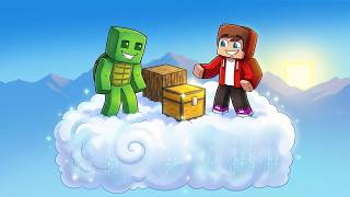 JJ And Mikey LOCKED on a CLOUD in Minecraft Maizen