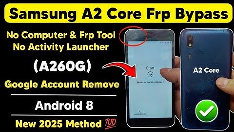 Samsung A2 core Frp Bypass Android 8 | A260G Google Account Remove | New Method Pin Lock Sim method