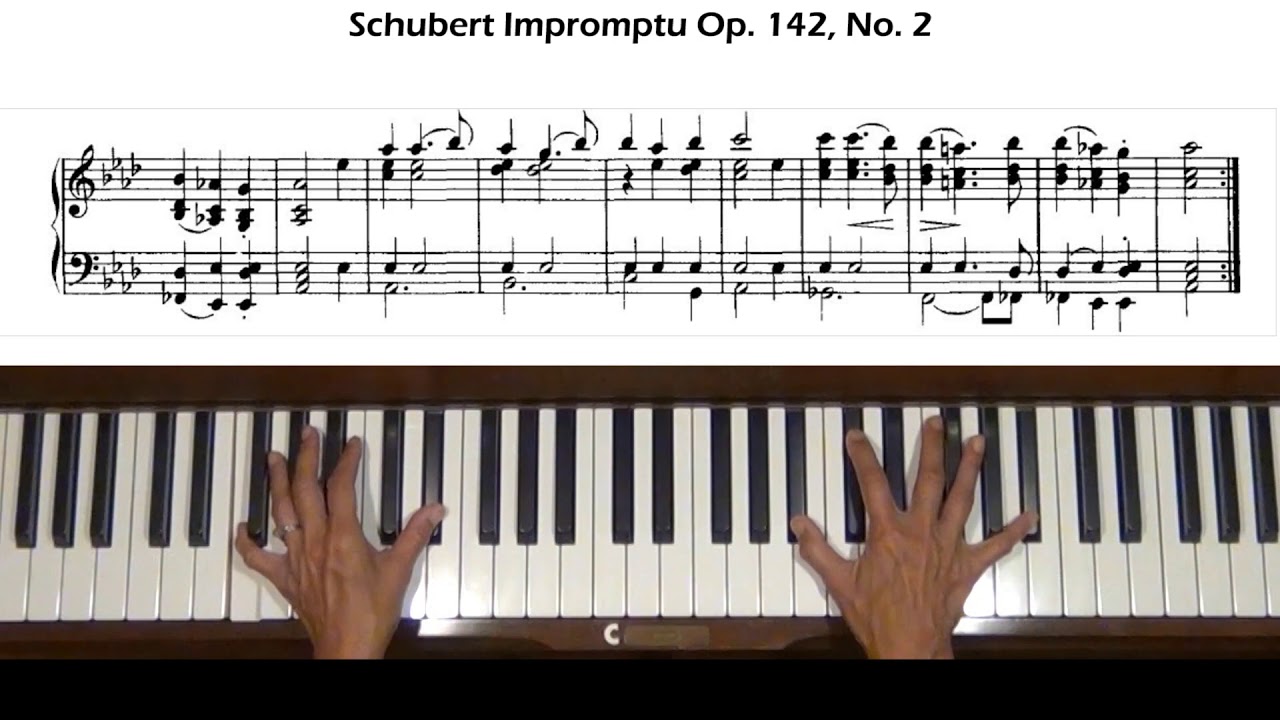 Schubert Impromptu Op. 142, No. 2 in A flat Major Piano Tutorial