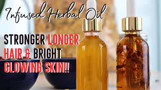 How To Make HERBAL OIL for HAIR GROWTH | BEST OIL for GLOWING SKIN DIY