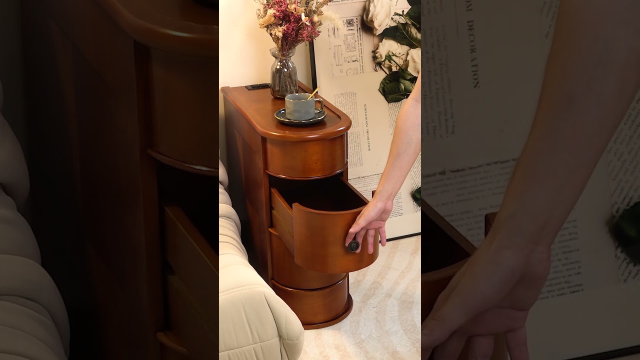Tribesigns 2-Drawer End Table with Power Outlet