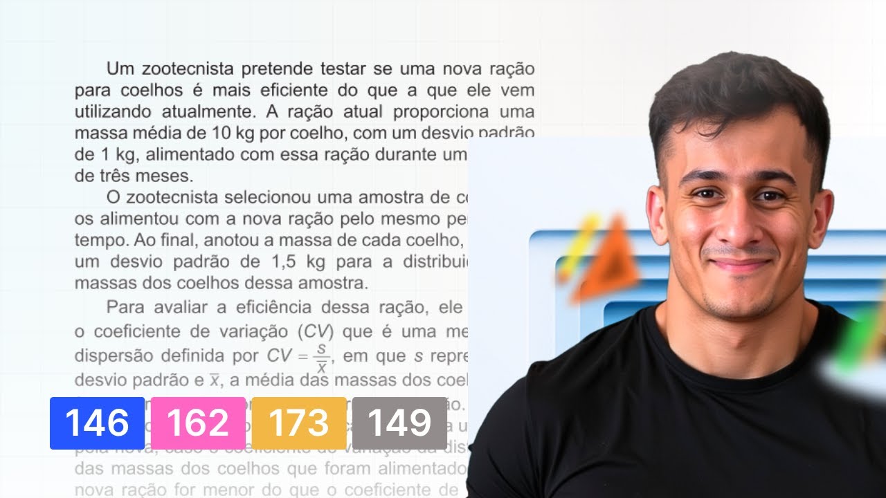 um zootecnista pretende testar se uma nova ração para coelhos é mais ...