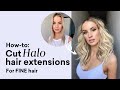 How To Cut Halo Hair Extensions For Thin Hair | Sitting Pretty™