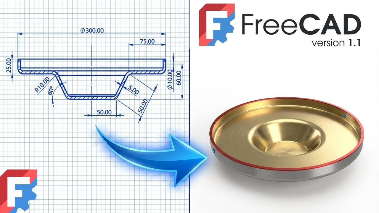 FreeCAD 1.1 - Complete Beginner Tutorial Step by Step Exercise 6 - YouTube