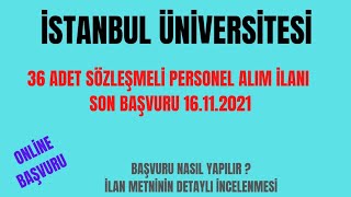 İSTANBUL ÜNİVERSİTESİ 36 ADET SÖZLEŞMELİ SAĞLIK PERSONELİ ALIM İLANI