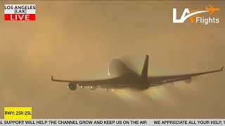 747 Wing Tip Vortices forming after Sunset Departure!