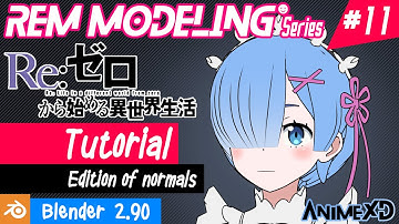 Tutorial Modeling Rem #11 - Edition of normals  [blender 2.90]