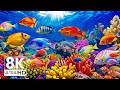 Aquarium 8K VIDEO ULTRA HD – Beautiful Marine Fish Moving Through Vibrant Coral Reef Paradise