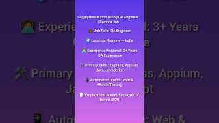 SupplyHouse.com Hiring QA Engineer | Remote Job #softwaretestingjobs#softwaretesting#shorts