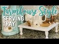 DIY Farmhouse Style Wood Coffee Serving Tray   Pedastal