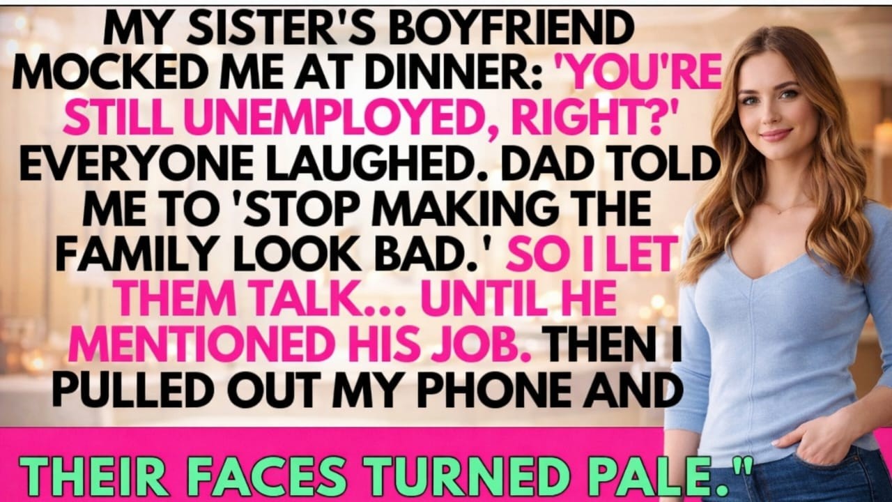 Парень моей сестры высмеял меня, назвав «безработным» — все смеялись… Пока…