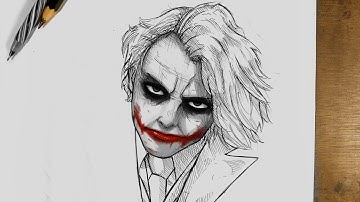 Drawing JOKER Heath Ledger Easy STEP BY STEP | The Dark Knight