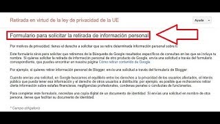  Como SOLICITAR El DERECHO Al OLVIDO De GOOGLE ‍️‍️