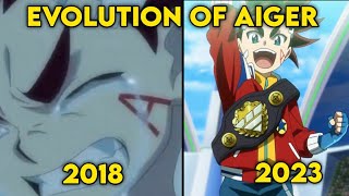 Beyblade Aiger Akabane Evolution 2018-2023 Turbo- Quadstrike Beyblade Burst Quadstrike