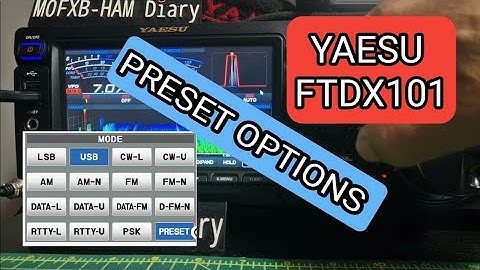 YAESU FTDX101 - PRESET OPTIONS , EASY SWITCH DATA OR VOICE