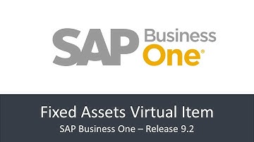 SAP Business One 9.2 - Fixed Assets   Virtual Item