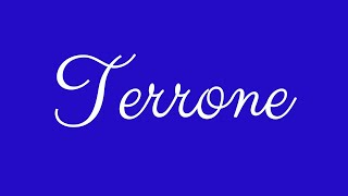 Terrone English Cursive Handwriting Tutorial