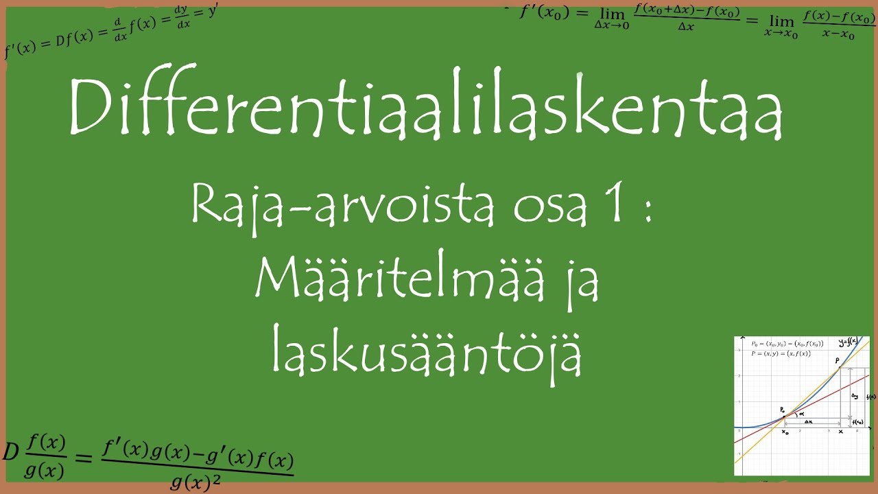 Raja-arvot osa 1: Johdanto, määritelmä ja laskusäännöt | Differentiaalilaskentaa