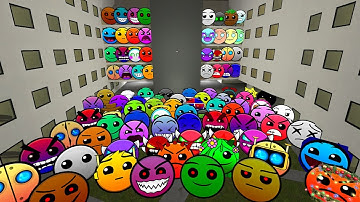 Geometry Dash and Lobotomy Dash Nextbots Chase me in Liminal Hotel Gmod