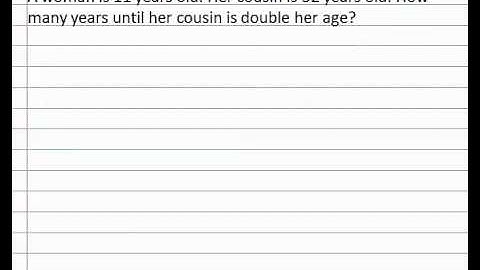 7.7c Age Problems - Unknown Time