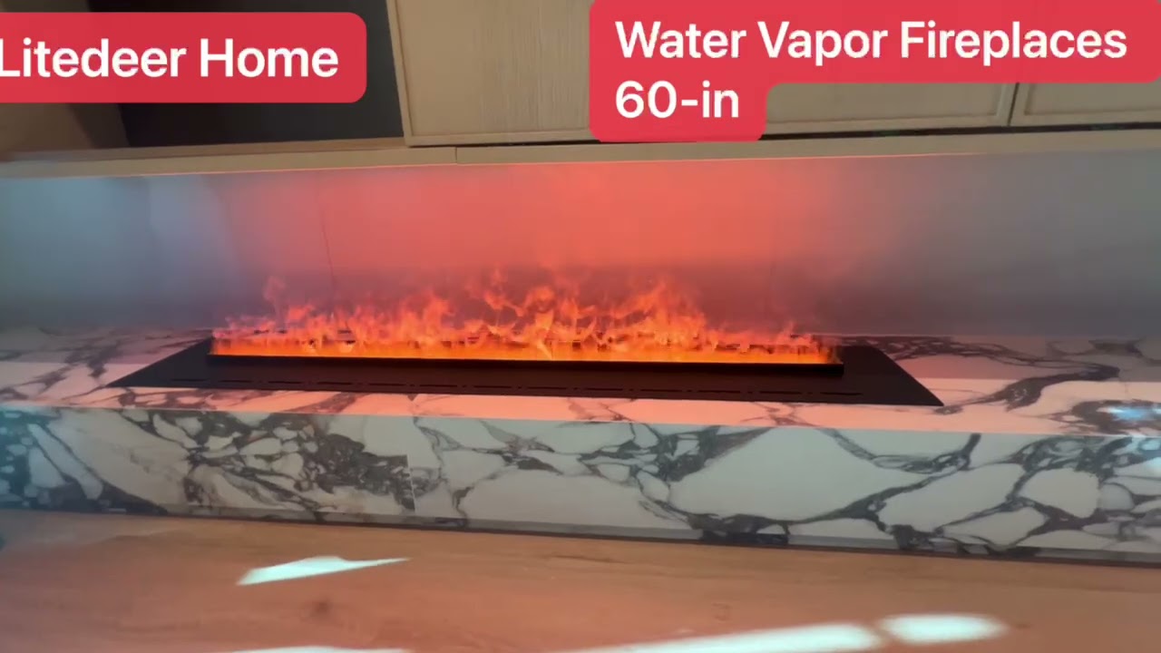 Thanksgiving save $299- Experience 60-Inch 3D Water Vapor Smart Electric Fireplace by Litedeer Homes