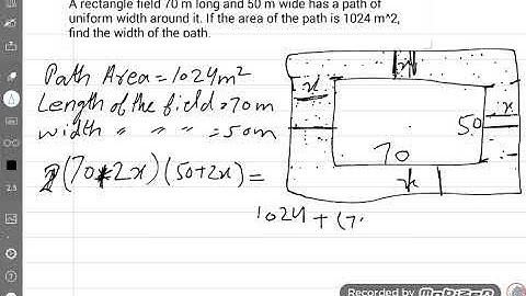 A rectangle field 70 m long and 50 m wide has a path of uniform width around it_____?