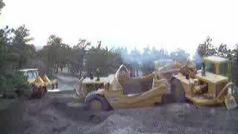 Cat 637 Scraper saved by the D8H Dozer