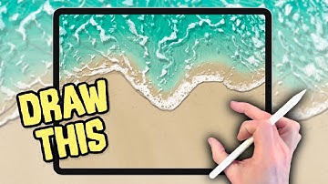 IPAD PAINTING TUTORIAL - Paint a Beach Wave Wash in Procreate