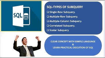 What are the Types of Subqueries?|Practical Execution in Oracle SQL Tool| Learn For Grow|Concept#25
