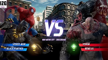 Marvel Vs Capcom INFINITE - Spider Man & Black Panther Vs Venom & Nemesis (Very Hard)