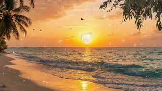Relaxing Ocean Waves at Sunset Beach 🌊 Calm Sea Sounds for Sleep, Study, Meditation and Relaxation
