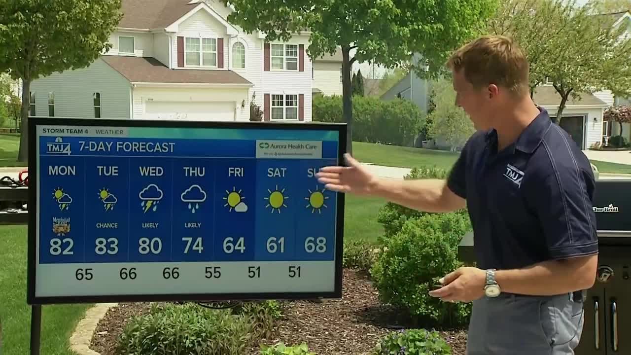 Slim chance for isolated showers Monday afternoon - YouTube